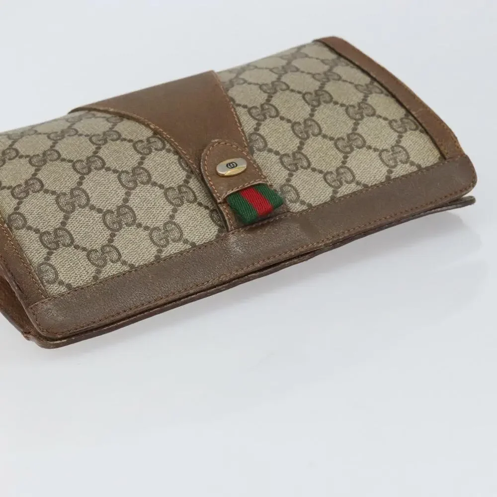 Gucci GG Supreme Web Clutch Bag Beige